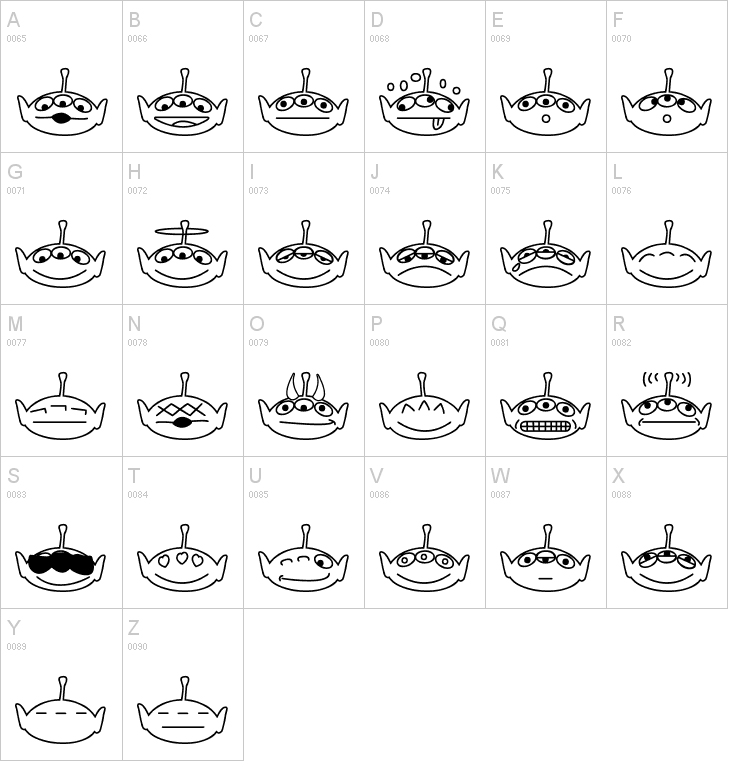 Aliencons Two Font sebagai Emoticon Lucu-preview